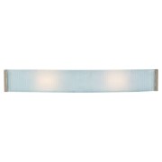 Foto para 48w (2 x 24) Helium Bi-Pin T-5 HO Linear Fluorescent Damp Location Brushed Steel Checkered Frosted Wall & Vanity (CAN 31.5"x4.75"x0.75")