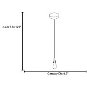 Foto para 35w Zeta GY6.35 Bi-Pin Halogen Dry Location Bronze Low Voltage Pendant (CAN Ø4.5")