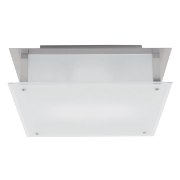 Picture of 52w (2 x 26) Vision G24q-3 Quad Fluorescent Damp Location Brushed Steel Frosted Flush-Mount 18"x18"x5.1" (CAN 13.5"x13.5"x2")