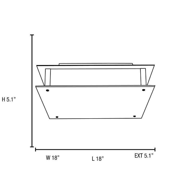 Foto para 52w (2 x 26) Vision G24q-3 Quad Fluorescent Damp Location Brushed Steel Frosted Flush-Mount 18"x18"x5.1" (CAN 13.5"x13.5"x2")