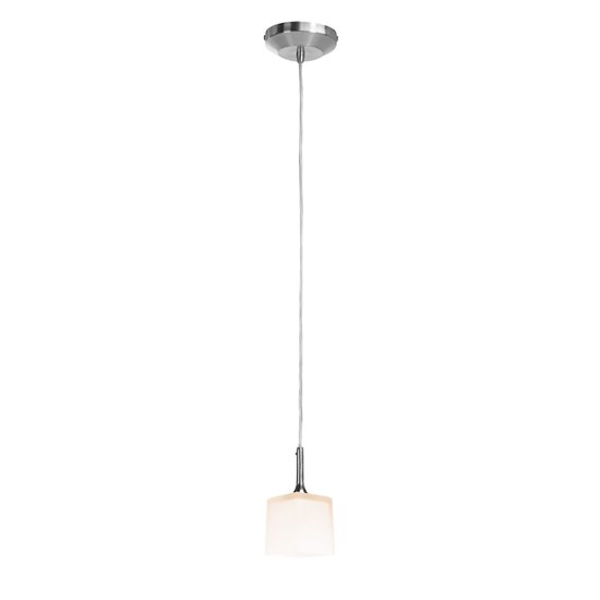 Foto para 40w Delta G9 G9 Halogen Dry Location Brushed Steel Opal Line Voltage Pendant with Hermes Glass