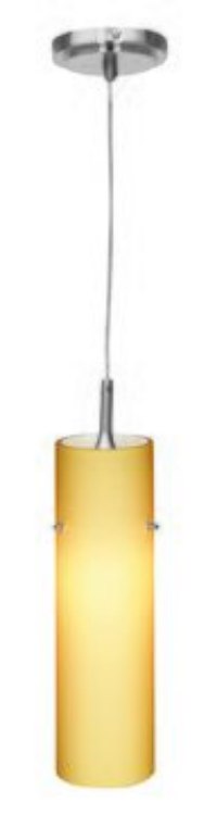 Foto para 40w Delta G9 G9 Halogen Dry Location Brushed Steel Amber Line Voltage Pendant with Anari Silk (l) Glass