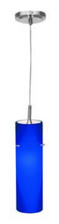 Foto para 40w Delta G9 G9 Halogen Dry Location Brushed Steel Cobalt Line Voltage Pendant with Anari Silk (l) Glass