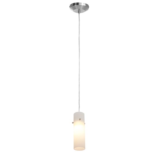 Picture of 40w Delta G9 G9 Halogen Dry Location Brushed Steel Opal Line Voltage Pendant with Anari Silk (l) Glass