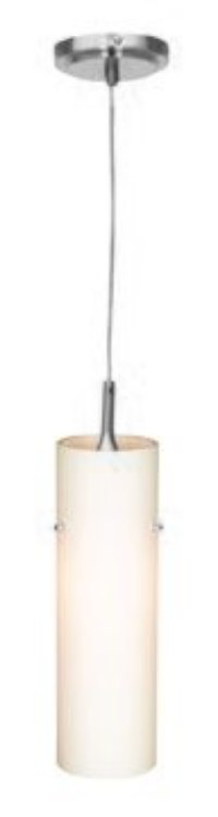 Foto para 40w Delta G9 G9 Halogen Dry Location Brushed Steel Opal Line Voltage Pendant with Anari Silk (l) Glass