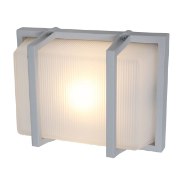 Foto para 60w Neptune E-26 A-19 Incandescent Satin Ribbed Frosted Marine Grade Wet Location Wall Fixture (CAN 7"x4.6")