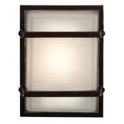Picture of 60w Neptune E-26 A-19 Incandescent Bronze Ribbed Frosted Marine Grade Wet Location Wall Fixture (CAN 7"x4.6")