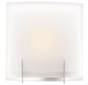 Picture of 26w Nitrous G24q-3 Quad Fluorescent Damp Location Brushed Steel Frosted Wall & Vanity (CAN 9.1"x10"x0.88")