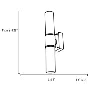 Foto para 36w (2 x 18) Aqueous 2G11 FT18DL Fluorescent Damp Location Oil Rubbed Bronze Opal Wall Fixture (CAN 5.9"x4.25"x1.75")