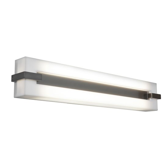 Picture of 48w (2 x 24) Sierra Bi-Pin T-5 HO Linear Fluorescent Damp Location Brushed Steel ACR Wall & Vanity (CAN 22.1"x3.9"x0.4")