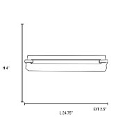 Foto para 48w (2 x 24) Sierra Bi-Pin T-5 HO Linear Fluorescent Damp Location Brushed Steel ACR Wall & Vanity (CAN 22.1"x3.9"x0.4")