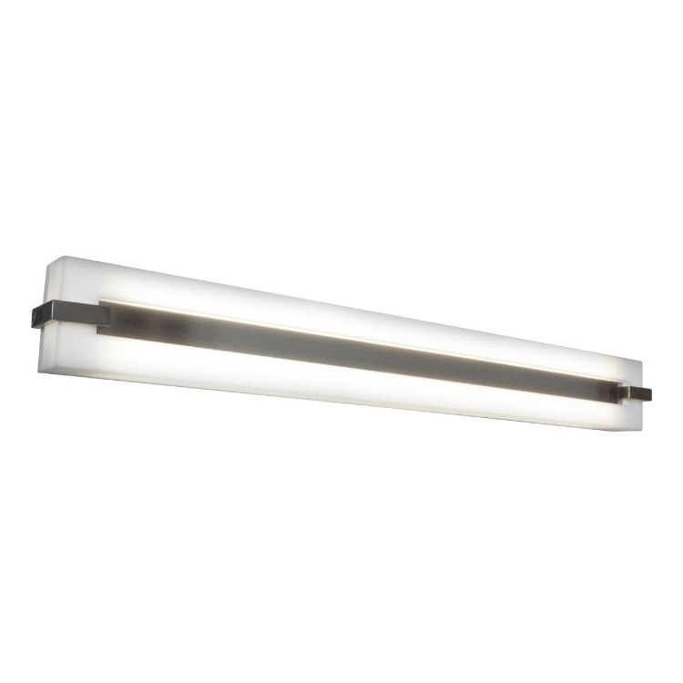Foto para 78w (2 x 39) Sierra Bi-Pin T-5 HO Linear Fluorescent Damp Location Brushed Steel ACR Wall & Vanity (CAN 34.1"x3.9"x0.4")