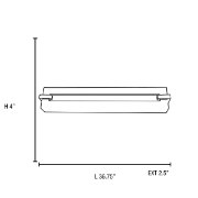 Foto para 78w (2 x 39) Sierra Bi-Pin T-5 HO Linear Fluorescent Damp Location Brushed Steel ACR Wall & Vanity (CAN 34.1"x3.9"x0.4")