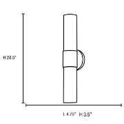 Foto para 26w (2 x 13) Aqueous GU-24 Spiral Fluorescent Damp Location Brushed Steel Opal Wall Fixture (CAN 5.1"x5.1"x0.75")