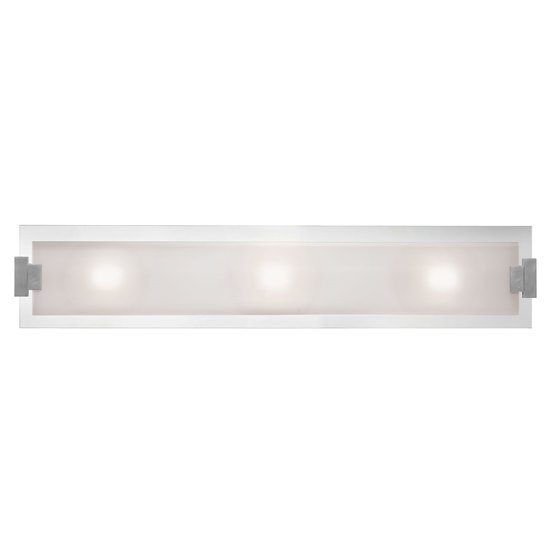 Picture of 39w (3 x 13) Plasma G24q-1 Quad Fluorescent Damp Location Brushed Steel Frosted Vanity & Wall Fixture (CAN 33.1"x4.5"x1.75")