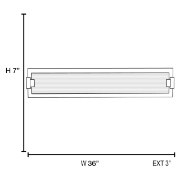 Picture of 39w (3 x 13) Plasma G24q-1 Quad Fluorescent Damp Location Brushed Steel Frosted Vanity & Wall Fixture (CAN 33.1"x4.5"x1.75")