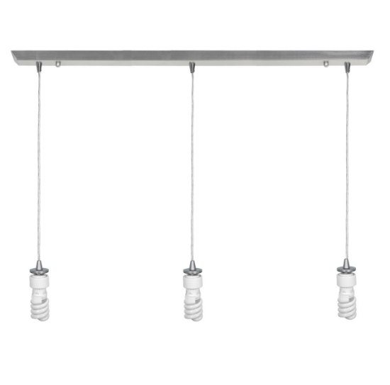 Foto para 54w (3 x 18) Trinity GU-24 Spiral Fluorescent Dry Location Brushed Steel Energy Star Bar Pendant Assembly