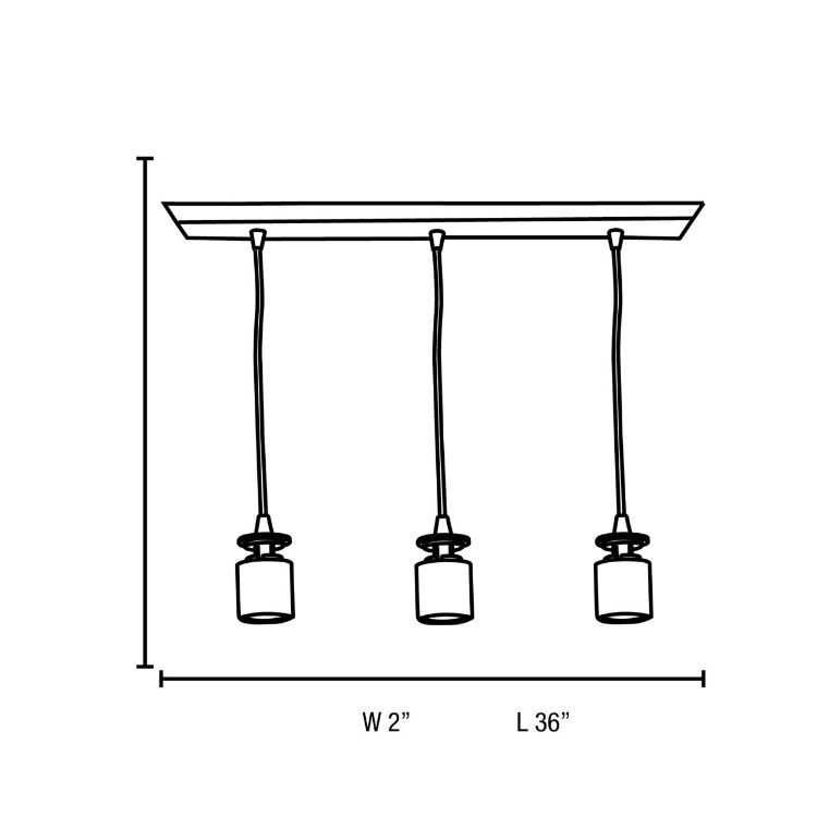 Foto para 54w (3 x 18) Trinity GU-24 Spiral Fluorescent Dry Location Brushed Steel Energy Star Bar Pendant Assembly