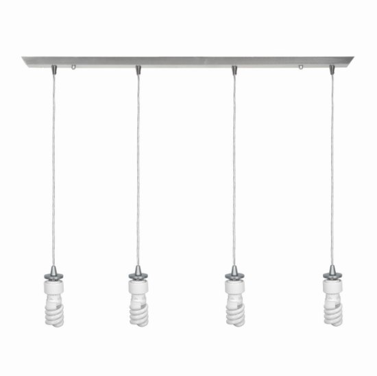 Foto para 72w (4 x 18) Quada GU-24 Spiral Fluorescent Dry Location Brushed Steel Energy Star Bar Pendant Assembly