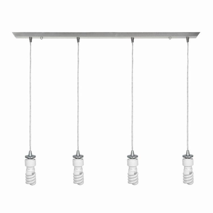 Foto para 72w (4 x 18) Quada GU-24 Spiral Fluorescent Dry Location Brushed Steel Energy Star Bar Pendant Assembly