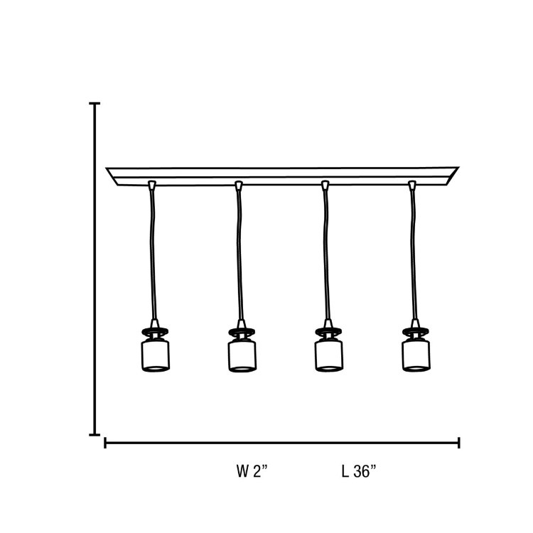 Foto para 72w (4 x 18) Quada GU-24 Spiral Fluorescent Dry Location Brushed Steel Energy Star Bar Pendant Assembly