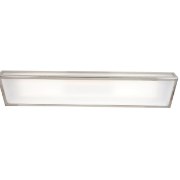 Picture of 78w (2 x 39) Ark Bi-Pin T-5 HO Linear Fluorescent Damp Location Brushed Steel Frosted Fluorescent Ceiling Wall Fixture (CAN 9.9"x4.5"x1.4")