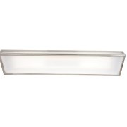 Foto para 78w (2 x 39) Ark Bi-Pin T-5 HO Linear Fluorescent Damp Location Brushed Steel Frosted Fluorescent Ceiling Wall Fixture (CAN 9.9"x4.5"x1.4")