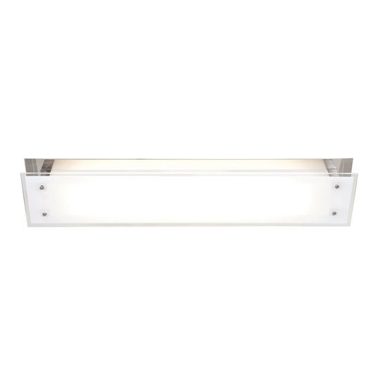 Foto para 24w Vision Bi-Pin T-5 HO Linear Fluorescent Damp Location Brushed Steel Frosted Fluorescent Ceiling Wall Fixture (CAN 22.9"x4.4"x1.4")