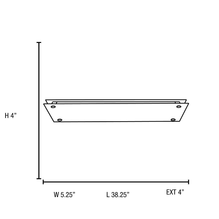 Foto para 39w Vision Bi-Pin T-5 HO Linear Fluorescent Damp Location Brushed Steel Frosted Fluorescent Ceiling Wall Fixture (CAN 34.6"x4.25"x1.4")