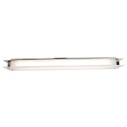 Foto para 78w (2 x 39) Vision Bi-Pin T-5 HO Linear Fluorescent Damp Location Brushed Steel Frosted Fluorescent Ceiling Wall Fixture (CAN 34.6"x6.75"x1.4")