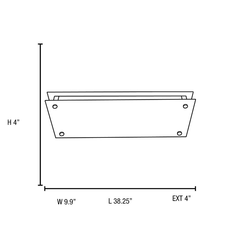 Foto para 78w (2 x 39) Vision Bi-Pin T-5 HO Linear Fluorescent Damp Location Brushed Steel Frosted Fluorescent Ceiling Wall Fixture (CAN 34.6"x6.75"x1.4")