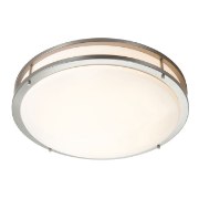 Picture of 72w Saloris G10q T-9 4-Pin Fluorescent Damp Location Brushed Steel Acrylic Flush-Mount (CAN Ø23.25")