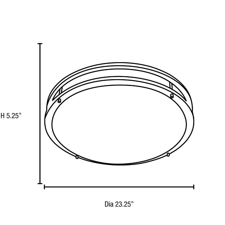Foto para 72w Saloris G10q T-9 4-Pin Fluorescent Damp Location Brushed Steel Acrylic Flush-Mount (CAN Ø23.25")