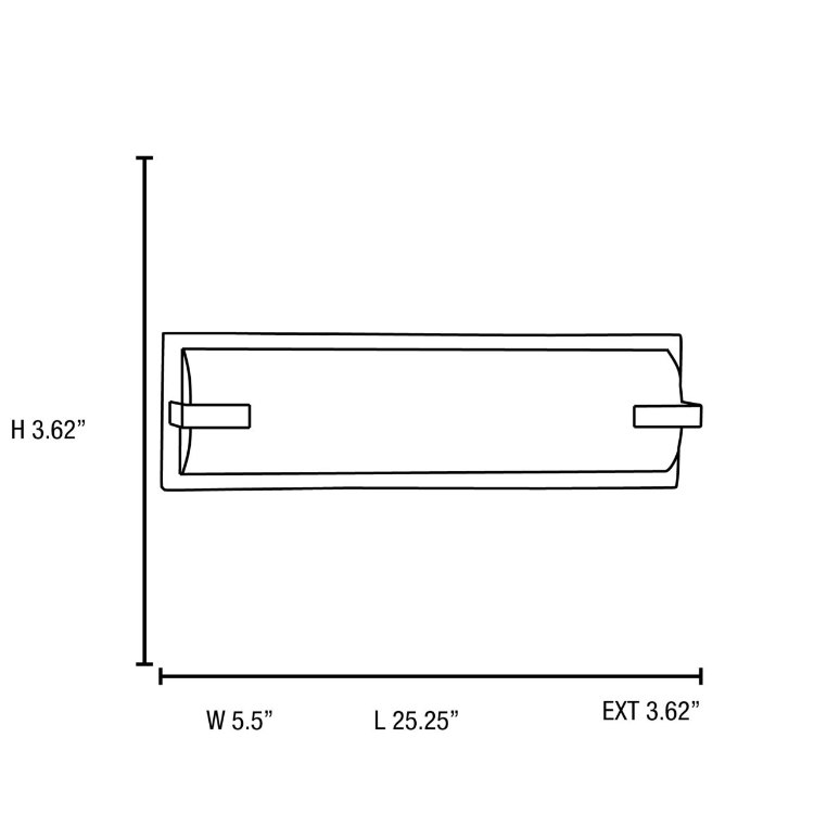 Foto para 48w (2 x 24) Sequoia Bi-Pin T-5 HO Linear Fluorescent Damp Location Brushed Steel ACR Wall & Vanity (CAN 24.9"x5.25"x0.6")
