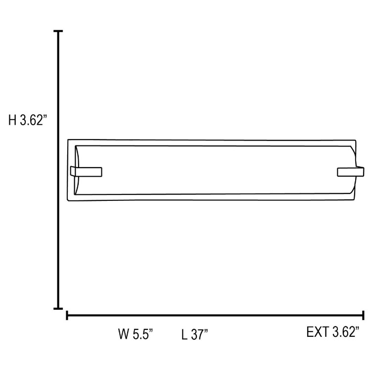 Foto para 78w (2 x 39) Sequoia Bi-Pin T-5 HO Linear Fluorescent Damp Location Brushed Steel ACR Wall & Vanity (CAN 36.75"x5.25"x0.6")