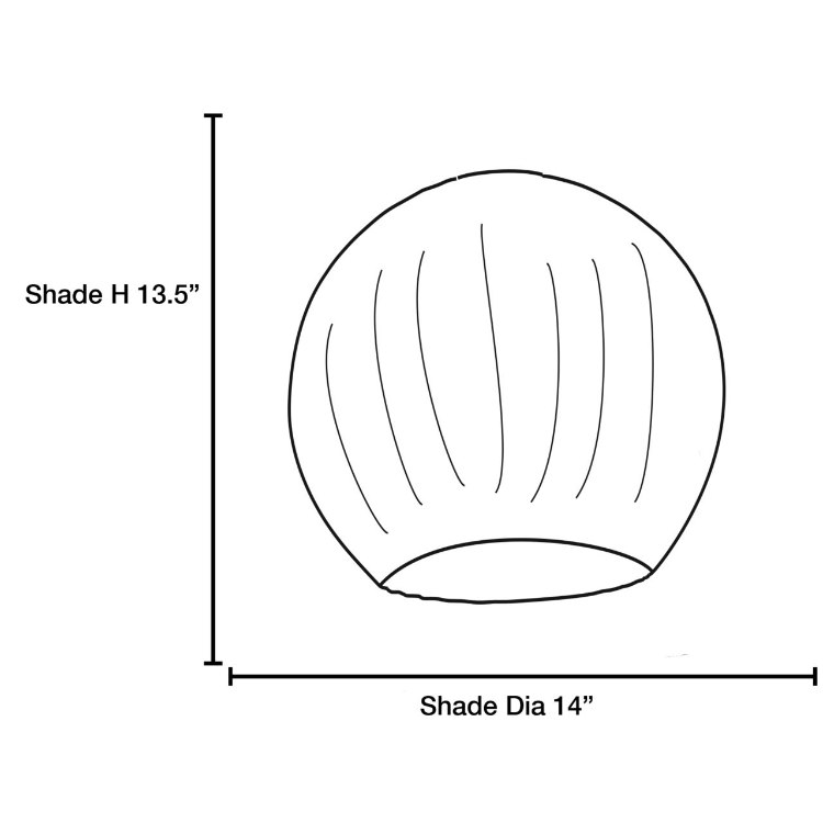 Foto para Safari Silver Amber Ribbed Opaline Italian Hand Blown Art Safari Opaline Glass Shade