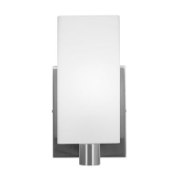 Picture of 60w Archi E-26 A-19 Incandescent Damp Location Brushed Steel Opal Wall & Vanity (CAN 5.9"x4.75"x0.9")