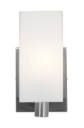 Picture of 60w Archi E-26 A-19 Incandescent Damp Location Brushed Steel Opal Wall & Vanity (CAN 5.9"x4.75"x0.9")