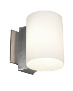 Picture of 60w Tabo E-12 B-10 Incandescent Damp Location Brushed Steel Opal Wall & Vanity (CAN 0.75")