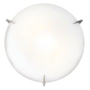 Picture of 39w (3 x 13) Zenon GU-24 Spiral Fluorescent Damp Location Brushed Steel Opal Flush-Mount