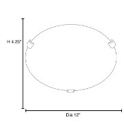 Picture of 26w (2 x 13) Mona GU-24 Spiral Fluorescent Damp Location Brushed Steel Alabaster Flush-Mount 4.25"Ø12" (CAN Ø9.75")