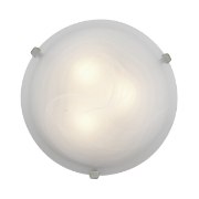 Picture of 26w (2 x 13) Mona GU-24 Spiral Fluorescent Damp Location Brushed Steel WH Flush-Mount 4.25"Ø12" (CAN Ø9.75")