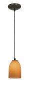 Picture of 100w Bordeaux Glass Pendant E-26 A-19 Incandescent Dry Location Oil Rubbed Bronze Amber Glass 7.5"Ø5.25" (CAN 1.25"Ø5.25")