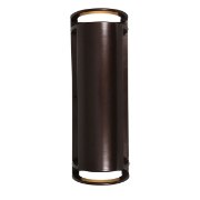 Foto para 120w (2 x 60) Poseidon E-26 A-19 Incandescent Bronze Ribbed Frosted Wet Location Bulkhead 6"x16.75" (OA HT 16.75) (CAN 7"x4.5"x0.5")