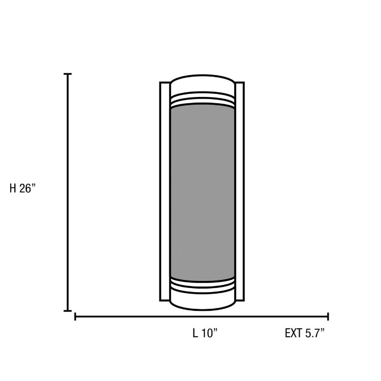 Foto para 48w (2 x 24) Kraken Bi-Pin T-5 HO Linear Fluorescent Bronze ACR Wet Location Wall Fixture (OA HT 26) (CAN 6.2"x4.4")