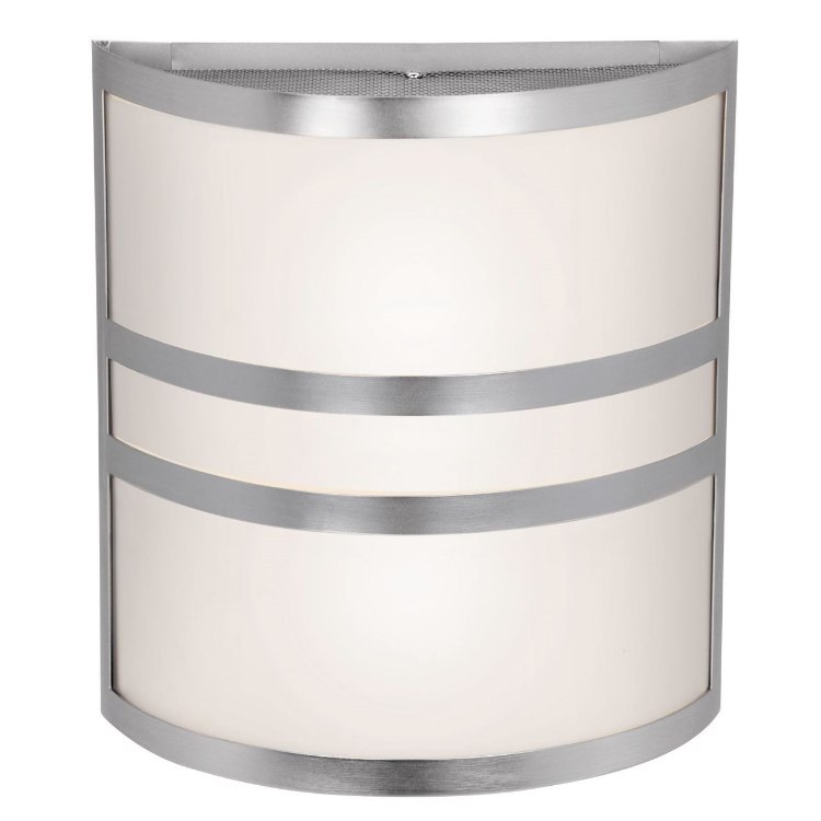 Foto para 16w Artemis Module 90Plus CRI Damp Location Brushed Steel Opal Dimmable Led Wall Fixture 10"x11" (OA HT 11) (CAN 10"x7"x0.5")