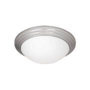 Picture of 15w Strata Module 90Plus CRI Damp Location Brushed Steel Opal Dimmable Led Flush-Mount 3.5"Ø10" (OA HT 3.5)