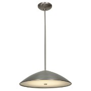 Picture of 39w (3 x 13) Stealth GU-24 Spiral Fluorescent Damp Location Brushed Steel Frosted - Spherical Pendant (CAN 1.5"Ø5.25")