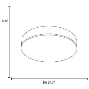 Foto para 30w Aero Module 90Plus CRI Damp Location Chrome Opal Dimmable Led Flush-Mount 4.4"Ø21.5" (OA HT 4.4) (CAN 0.5"Ø13")