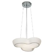 Picture of 30w Pebble Module 90Plus CRI Damp Location Chrome Opal Abstract Glass Dimmable Led Flush-Mount 4.7"Ø19.5" (CAN 0.25"Ø6")